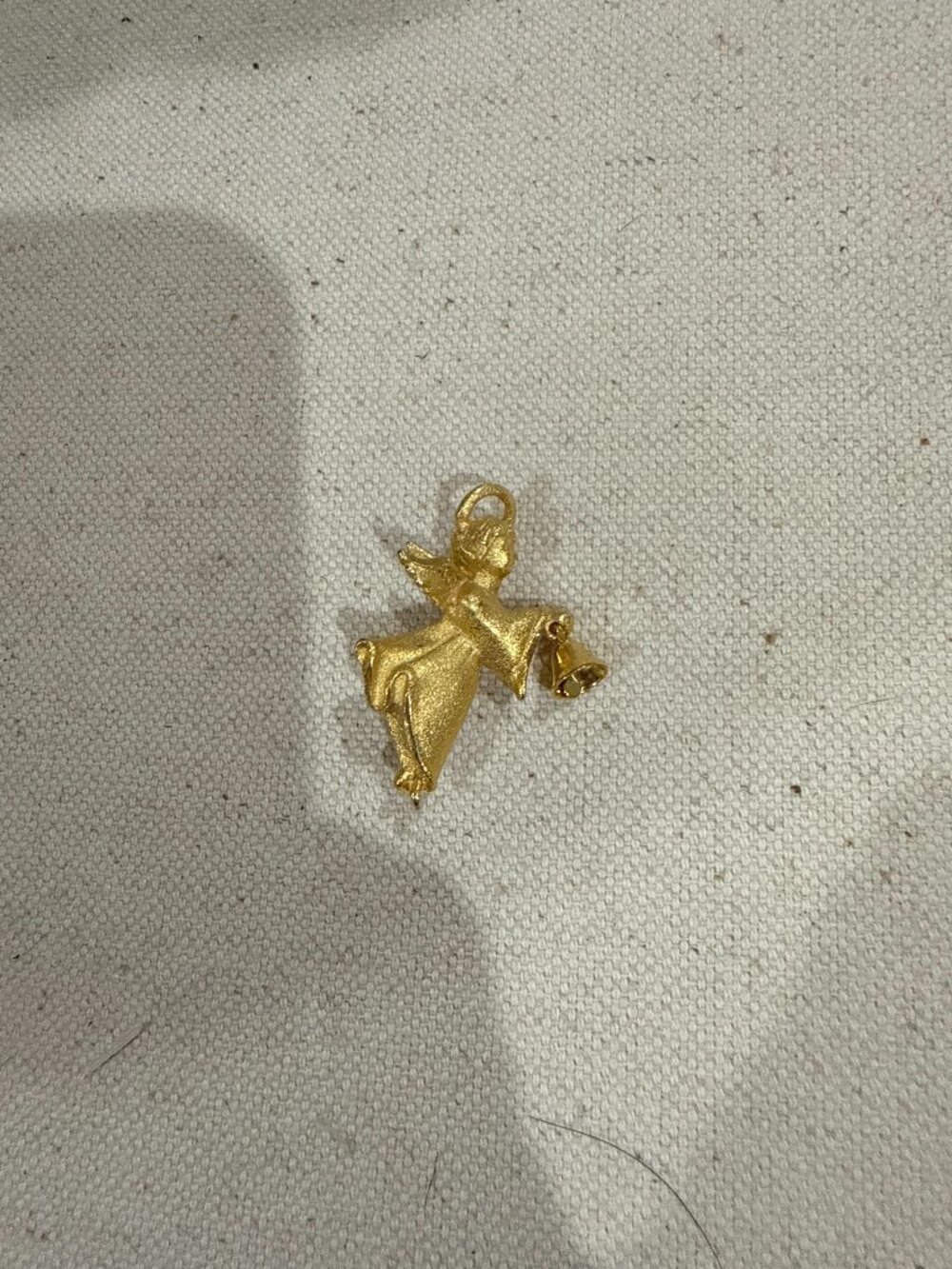 Vintage Robyn Rush RR USA Angel Bell Brooch Gold Tone Pin 1.75”